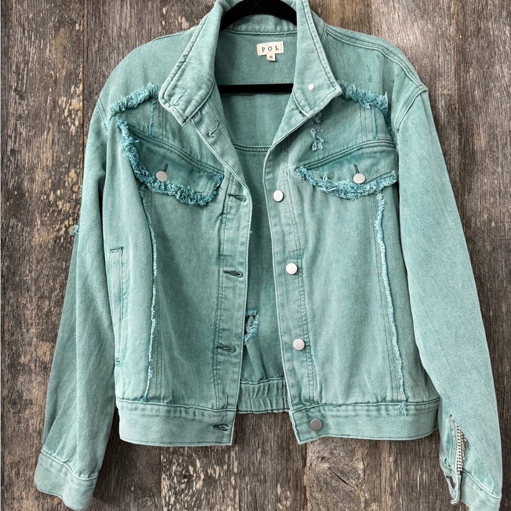 NWOT Fringe Denim Jacket
